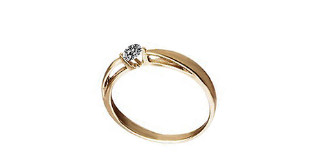 кб064 Кольцо из золота для предложения.