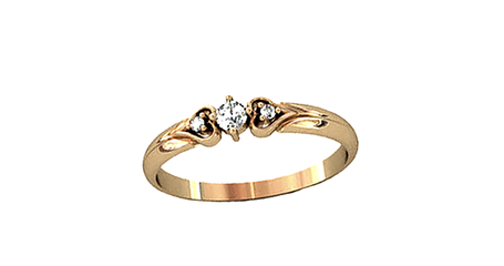 кб070 Нежное колечко с тремя камушками 