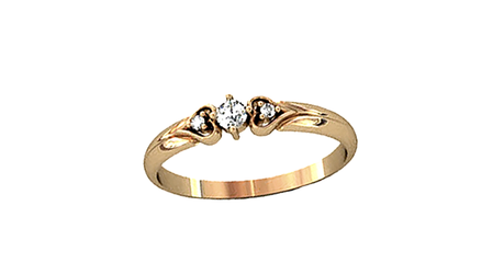 кб070 Нежное колечко с тремя камушками 