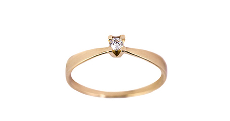 кб071 Нежное золотое колечко для предложения.