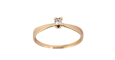 кб071 Нежное золотое колечко для предложения.