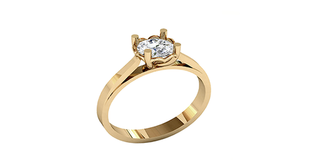 кб081 Кольцо в форме цветка в золоте.