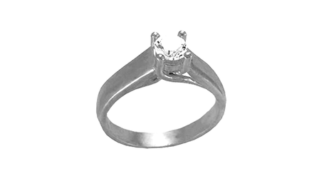 кб088 Кольцо с широкой шинкой под бриллиант 