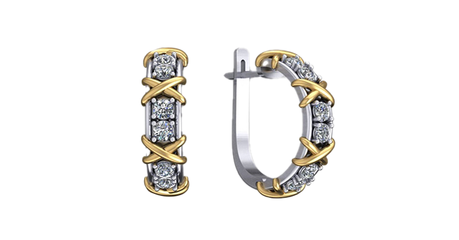 кт034 Серьги из золота в стиле Tiffany*