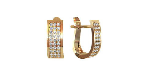 кт046 Золотые серьги с фианитами.