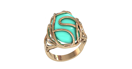 кт061 Винтажное кольцо с кабашоном.