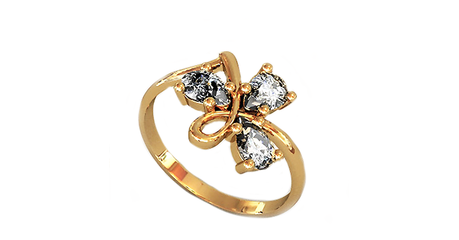 кт065 Кольцо из золота «Капельки росы».