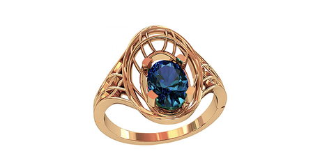 кт067 Ажурное золотое кольцо для романтической натуры.