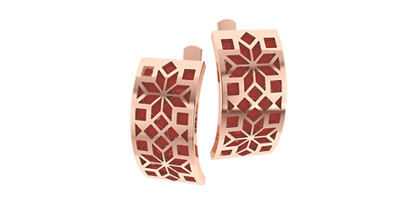 кт090 Золотые серьги «Славянский орнамент».