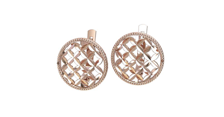 кт100 Серьги круглой формы без камней.