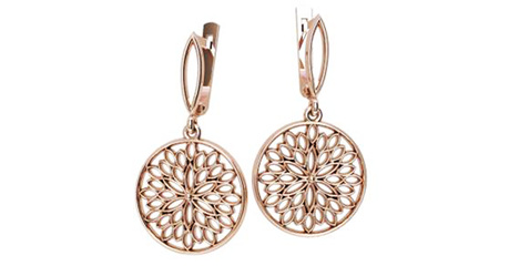 кт103 Серьги-подвески круглой формы без камней.