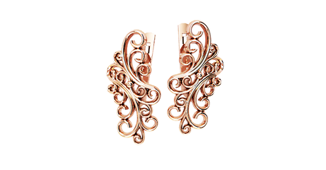 кт112 Ажурные золотые серьги «Завиток».