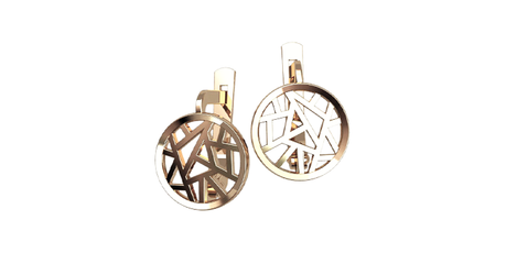 кт120 Легковесные золотые серьги «Паутинка».