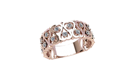 кт127 Золотое кольцо с мелкими фианитами.