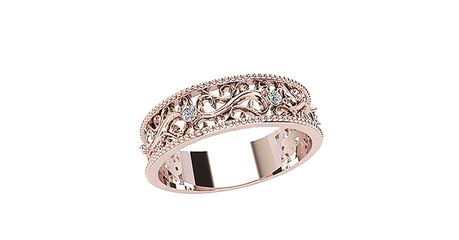 кт135 Кольцо «Ажур» с фианитами