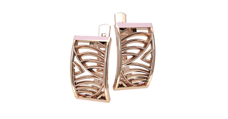 кт142 Серьги прямоугольной формы из золота