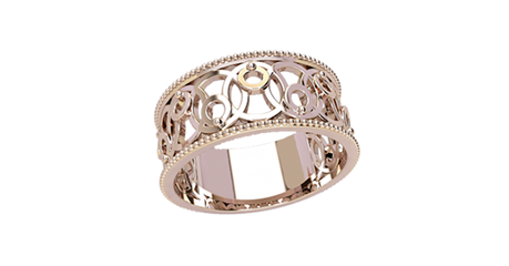 кт143 Кольцо из золота «Магические круги».