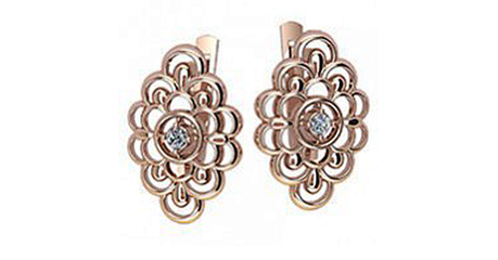 кт146 Ажурные серьги из золота