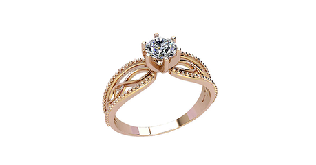 кт151 Золотое кольцо с фианитом.