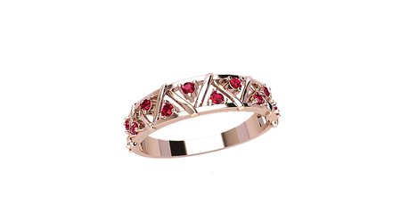 кт159 Кольцо «Фианит в золотом треугольнике».