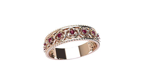 кт161 Ажурное колечко с камушками.