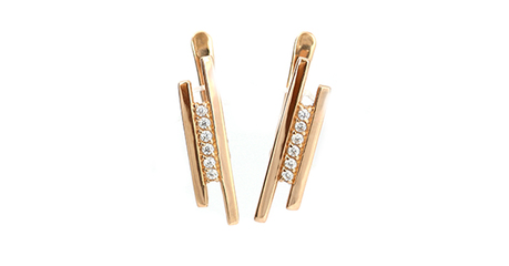 кт180 Оригинальные серёжки с фианитами