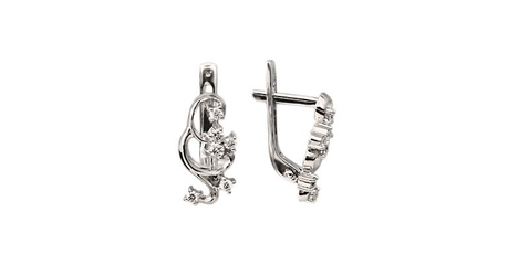 кт201 Нежные золотые серьги с фианитами.