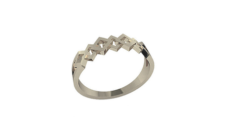 кт202 Кольцо в белом золоте без камней.