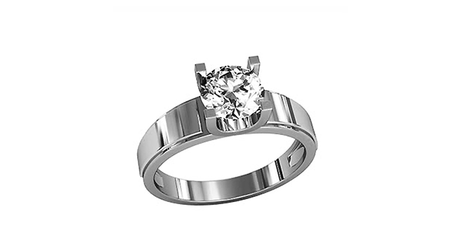 кт209 Золотое кольцо с белым фианитом