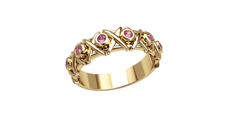 кт220 Золотое кольцо с камушками.