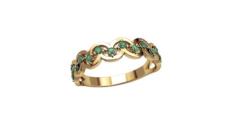 кт222 Витиеватое кольцо с фианитами. 