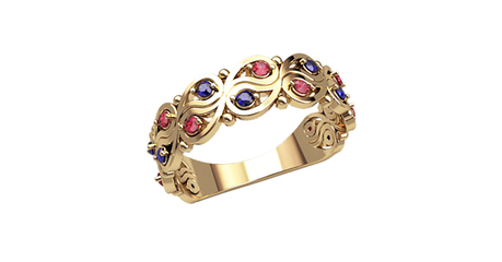 кт224 Нарядное кольцо с фианитами.