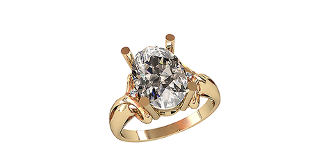 кт272 Золотое кольцо с крупным камнем.