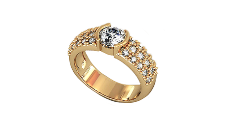 кт278 Золотое кольцо с россыпью камней.