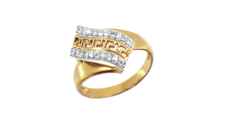 кт280 Золотое кольцо Версаче-стиль.