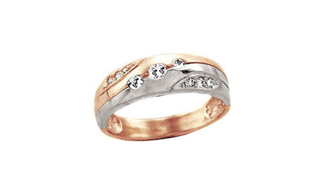 кт292 Кольцо двухцветное с фианитами.