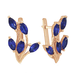 кт328 Серьги с синими маркизами 