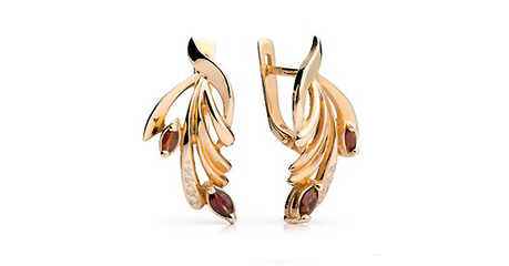 кт330 Серьги с гранатовыми маркизами 