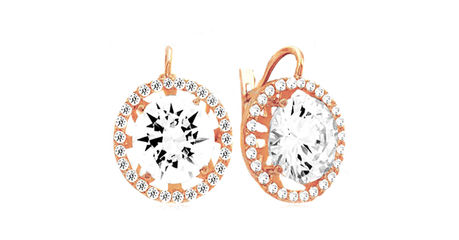 кт334 Серьги с крупными фианитами 