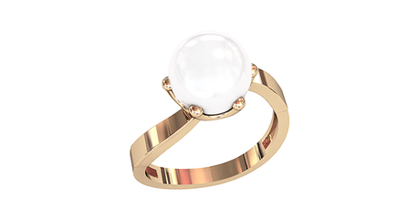 кт347 Золотое кольцо с жемчугом 