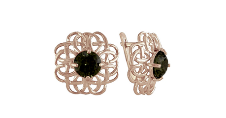 кт381 Ювелирная флористика в золотых серьгах.