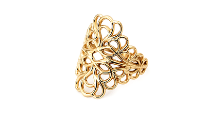 кт393 Ажурное золотое кольцо.