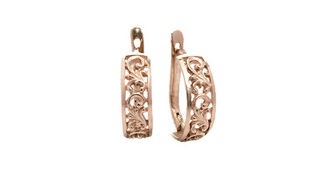 кт417 Ажурные серьги без камней.