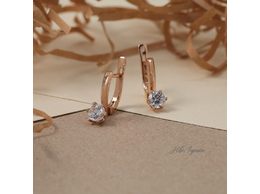 №189 Серьги с фианитами на английском замке