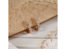 №208 Серьги с фианитами в золоте.