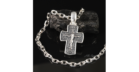 №187 Крест в серебре с чернением