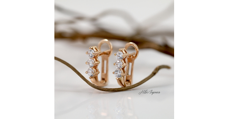 №228 Золотые серьги с уникальной системой застёжки