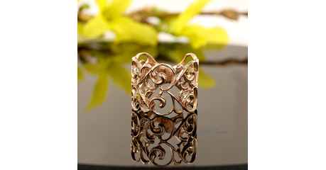 №231 Кольцо широкое ажурное. р.15,4