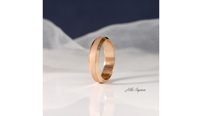 №233 Матированное обручальное кольцо со скошенным краем  р.16,5