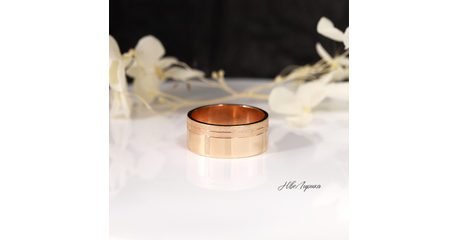 №236 Обручальное кольцо широкое, с продольным делением, р. 19,9